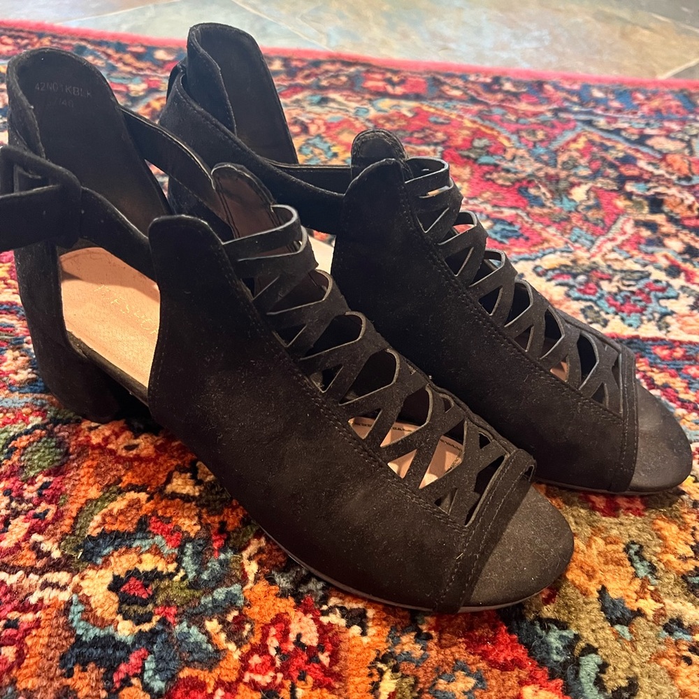 Topshop Black Suede Sandals
